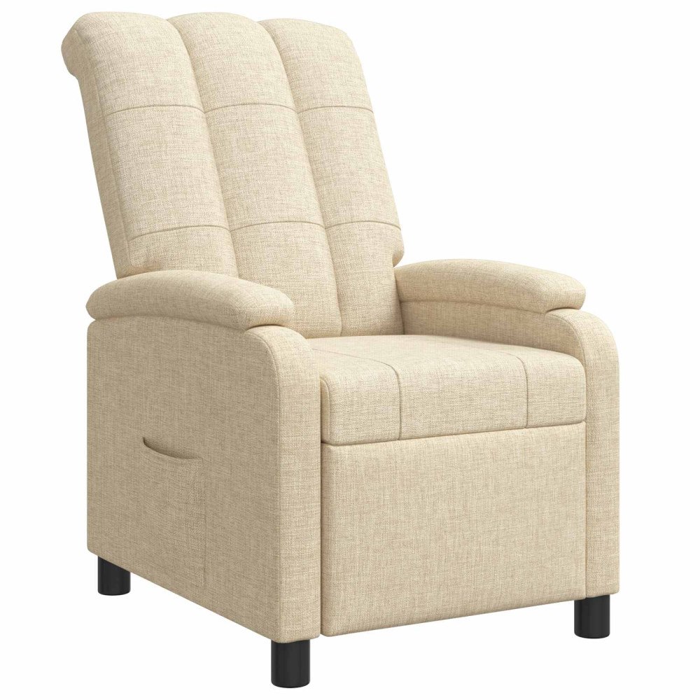 vidaXL Recliner Gräddvit Tyg