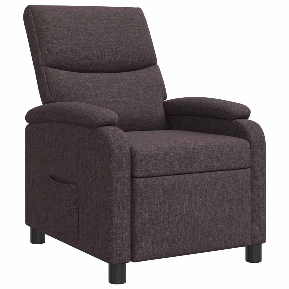vidaXL Recliner Mörkbrun Tyg