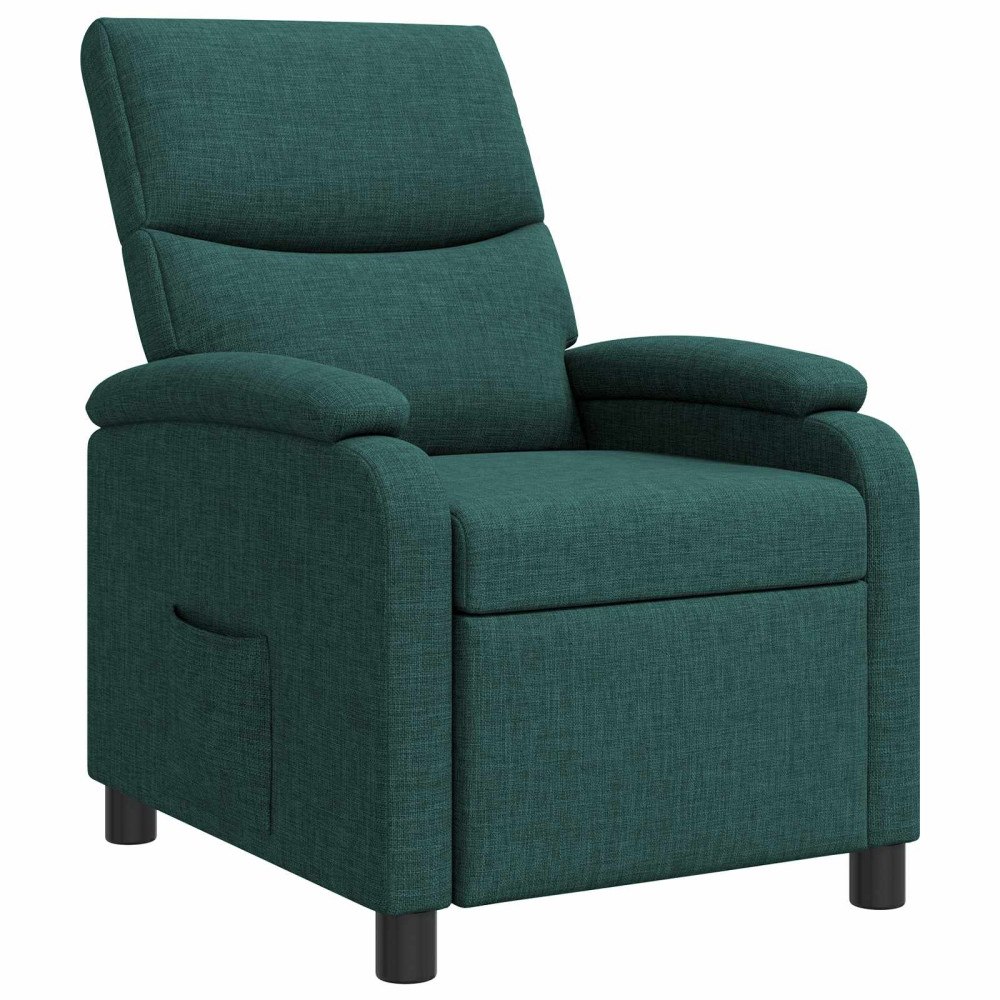 vidaXL Recliner Mörkgrön Tyg