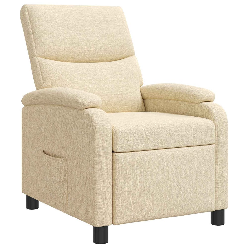 vidaXL Recliner Gräddvit Tyg