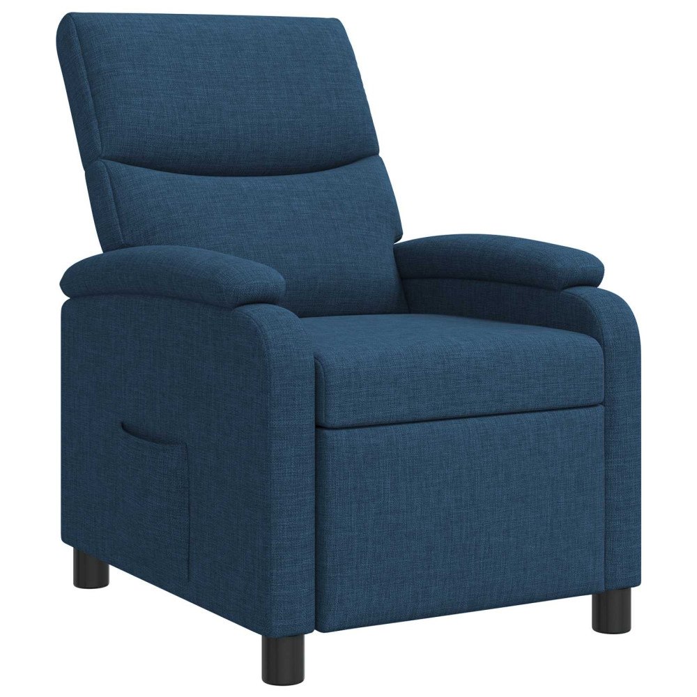 vidaXL Recliner Blå Tyg