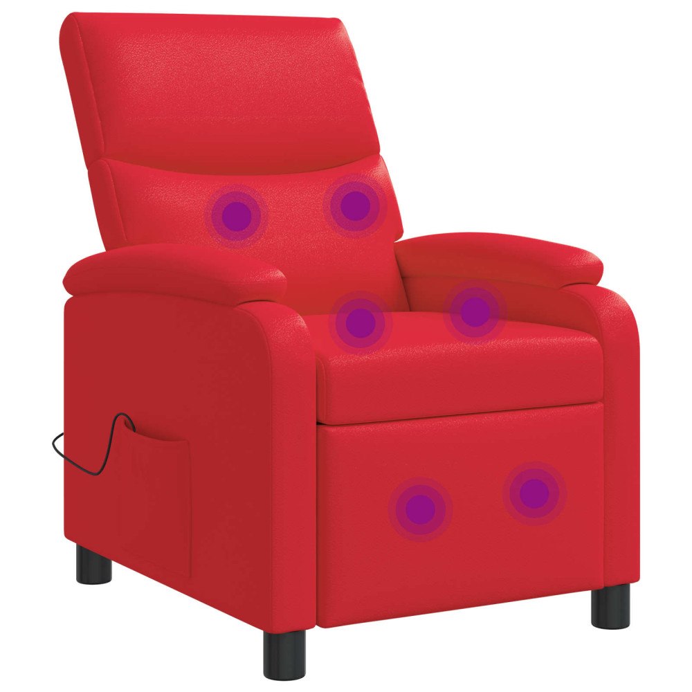vidaXL Massagefåtölj Röd Konstläder