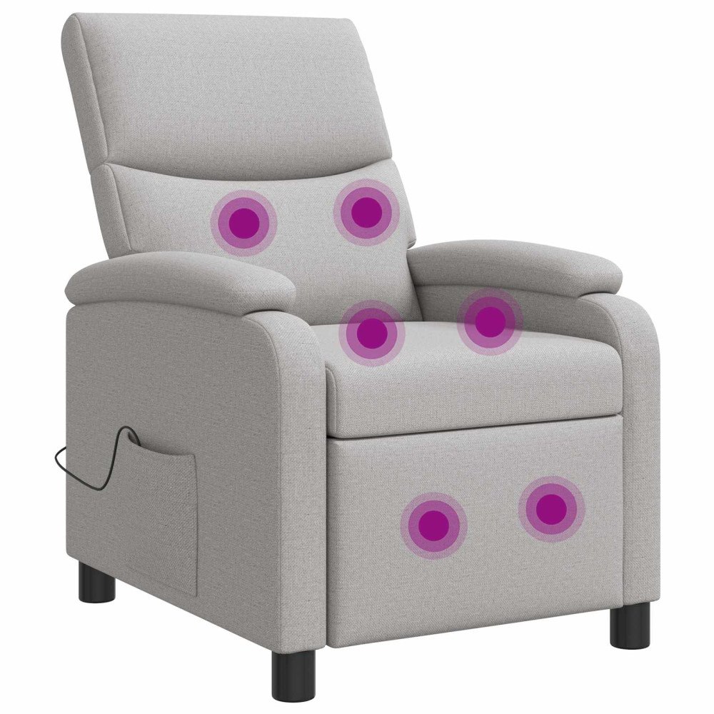 vidaXL Massagefåtölj Moln Grå Tyg