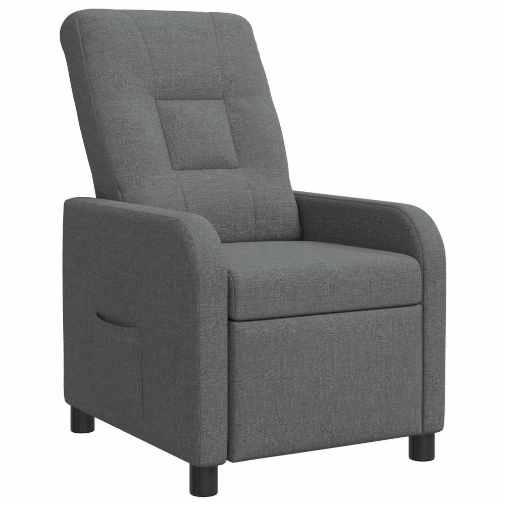 vidaXL Recliner Mörkgrå Tyg