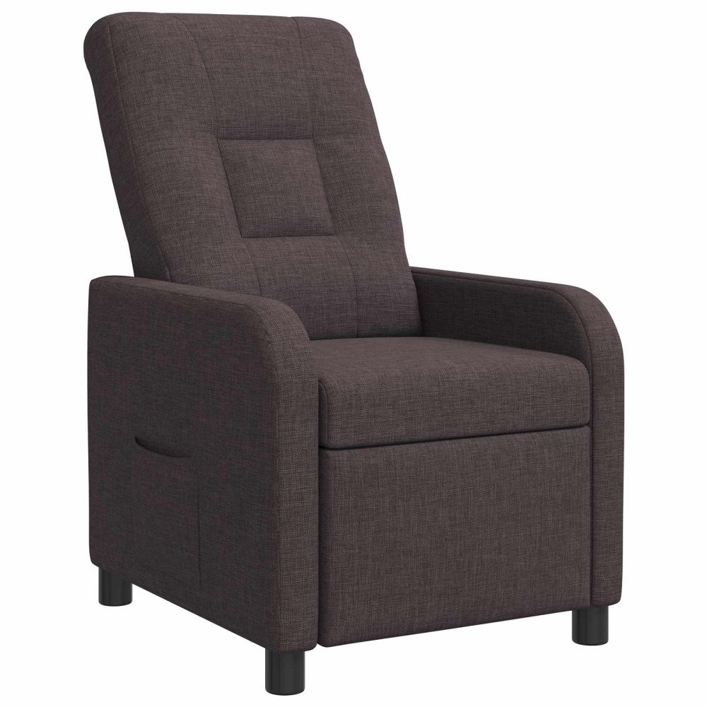 vidaXL Recliner Mörkbrun Tyg