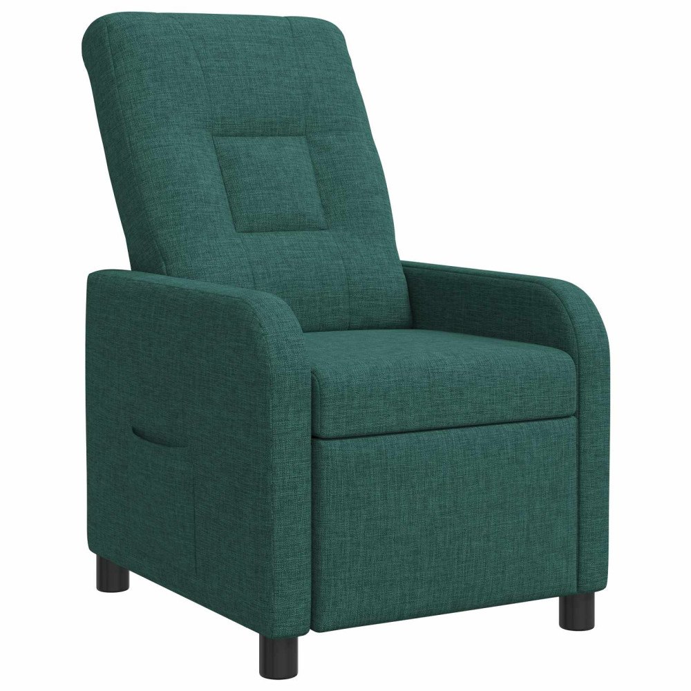 vidaXL Recliner Mörkgrön Tyg