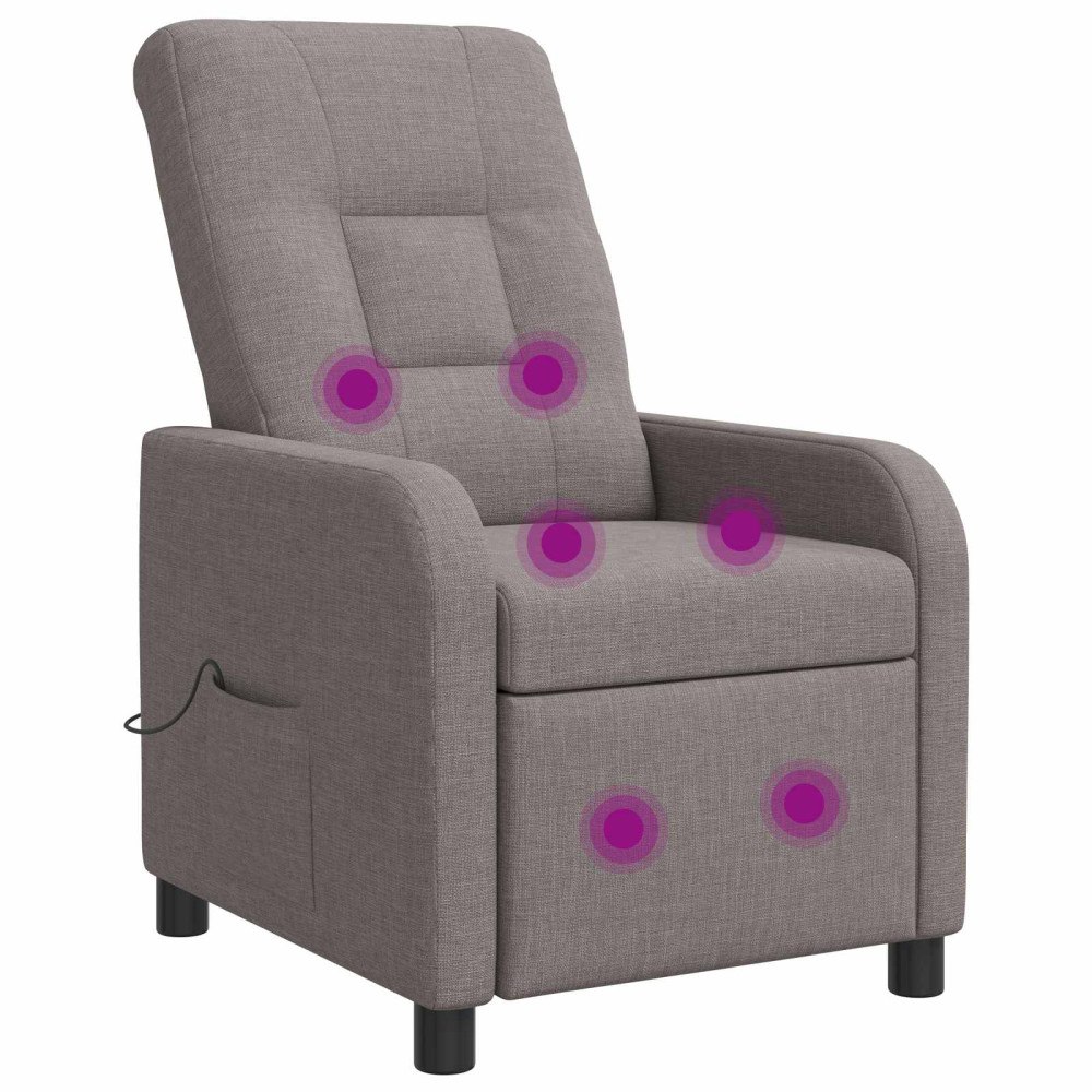 vidaXL Massagefåtölj Taupe Tyg