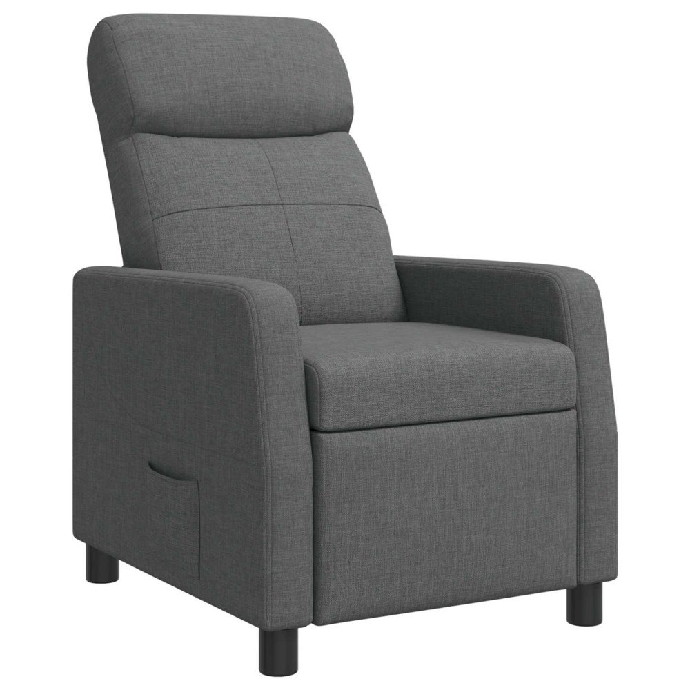vidaXL Recliner Mörkgrå Tyg