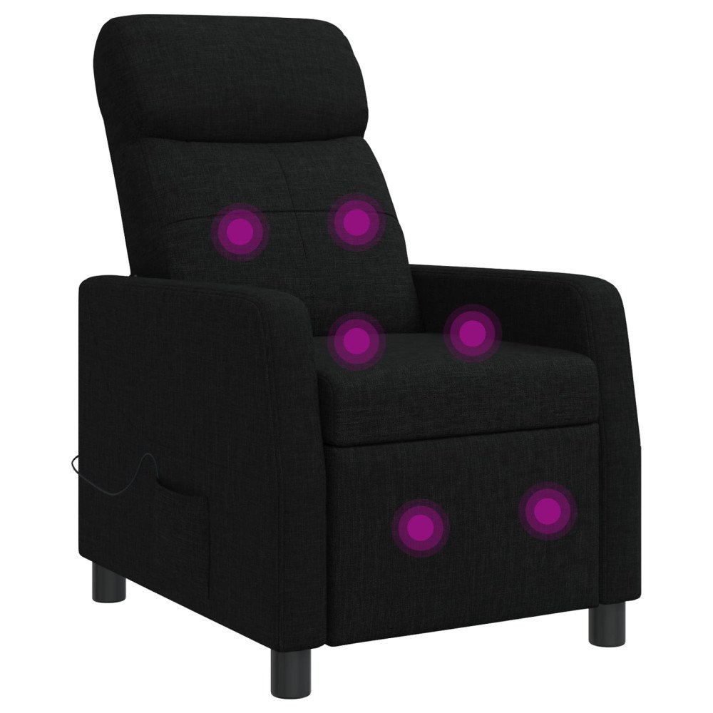 vidaXL Massagefåtölj Svart Tyg