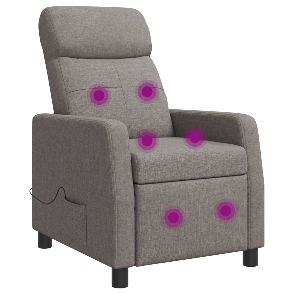 vidaXL Massagefåtölj Taupe Tyg