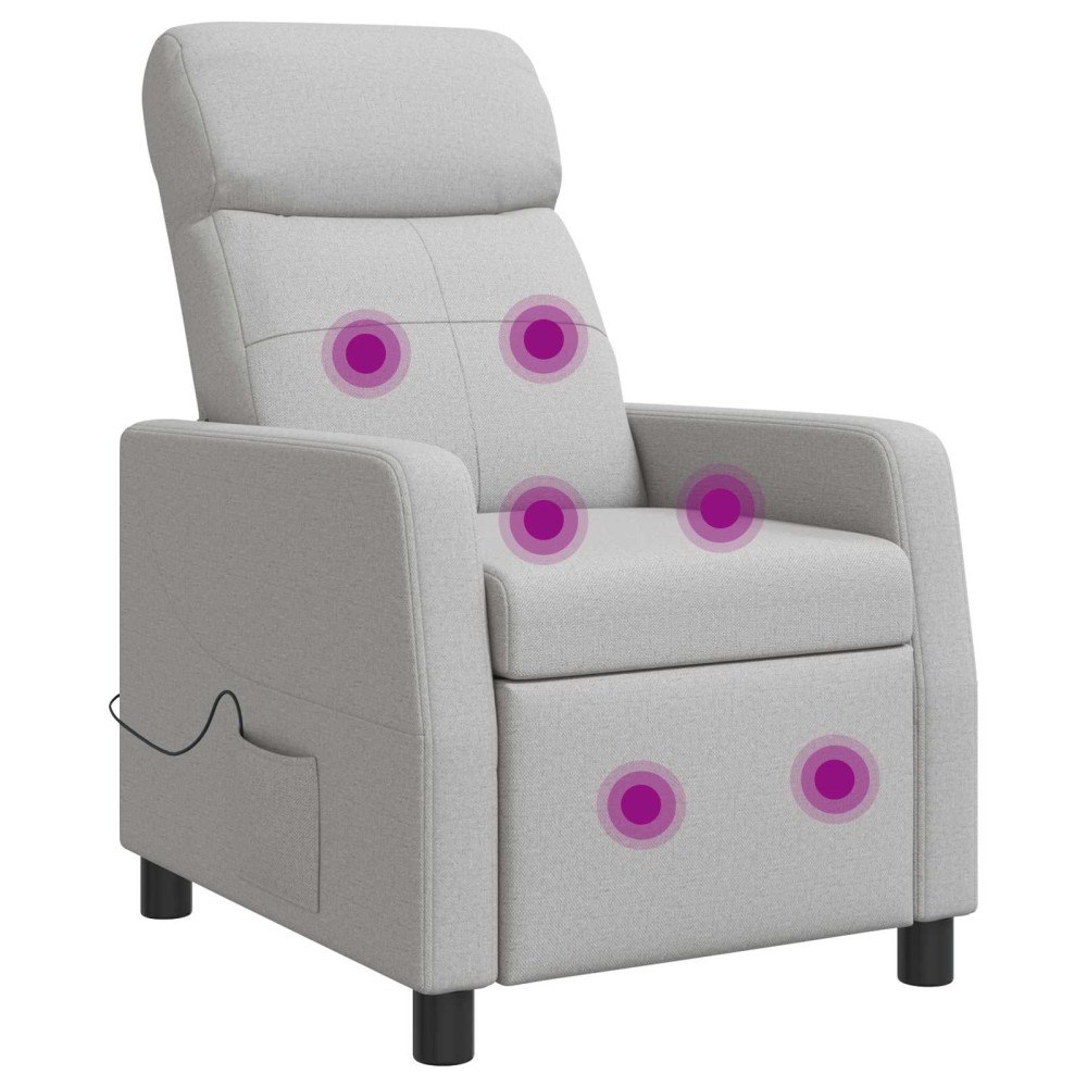 vidaXL Massagefåtölj Moln Grå Tyg