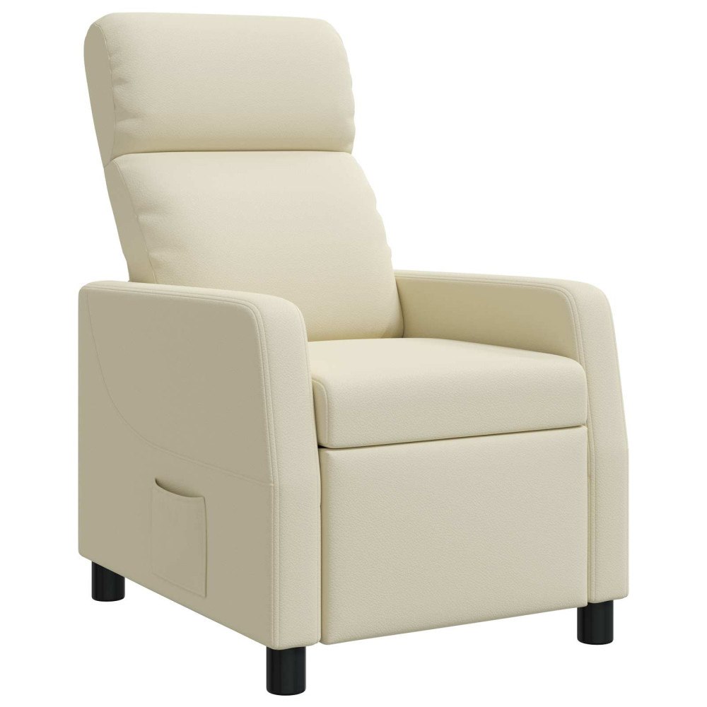 vidaXL Recliner Gräddvit Konstläder