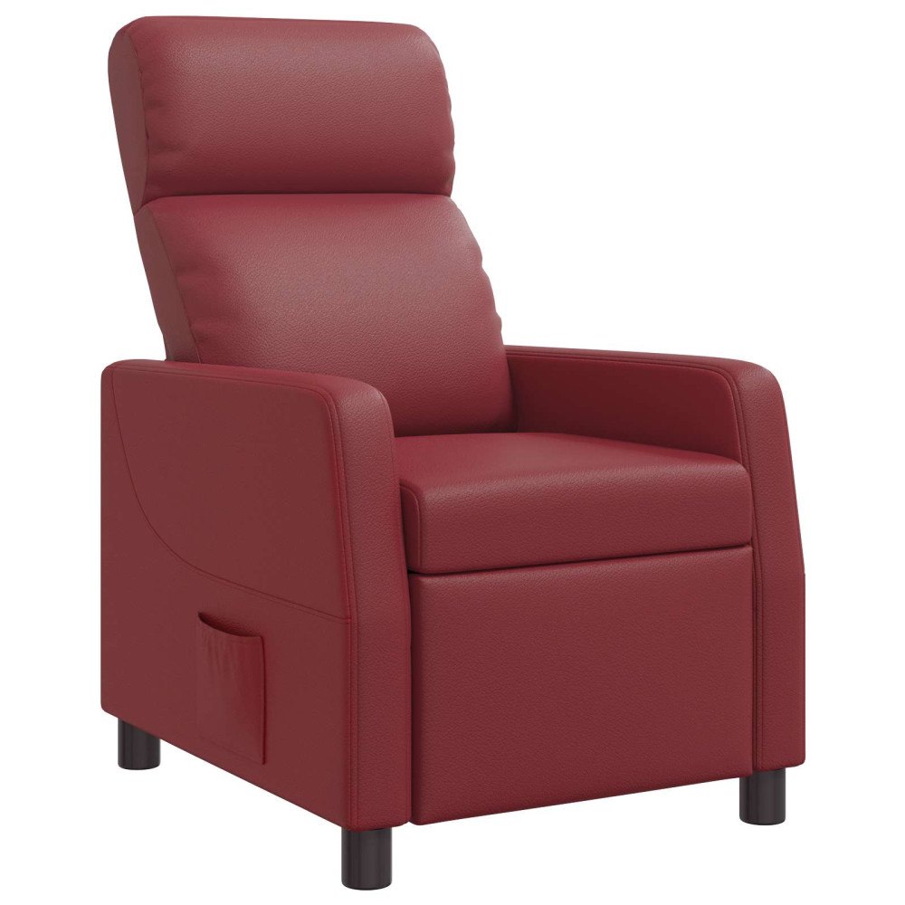 vidaXL Recliner Vinröd Konstläder