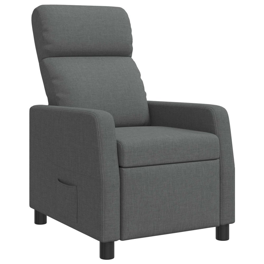 vidaXL Recliner Mörkgrå Tyg