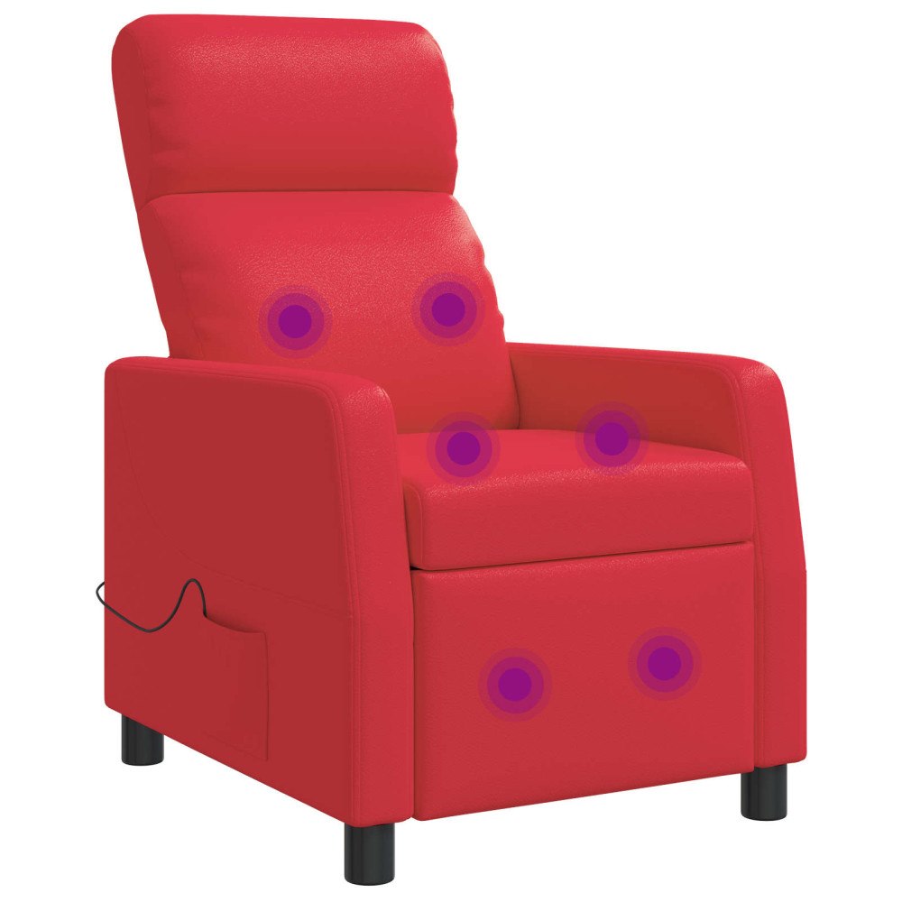 vidaXL Massagefåtölj Röd Konstläder