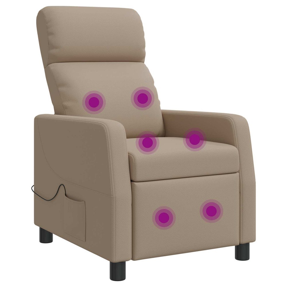 vidaXL Massagefåtölj Cappuccino Konstläder
