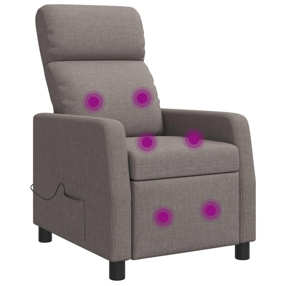 vidaXL Massagefåtölj Taupe Tyg
