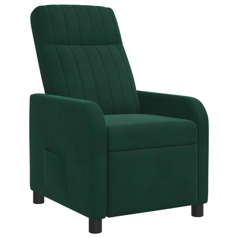 vidaXL Recliner Mörkgrön Sammet (V)