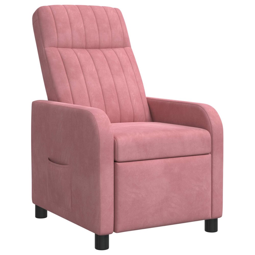vidaXL Recliner Rosa Sammet (V)