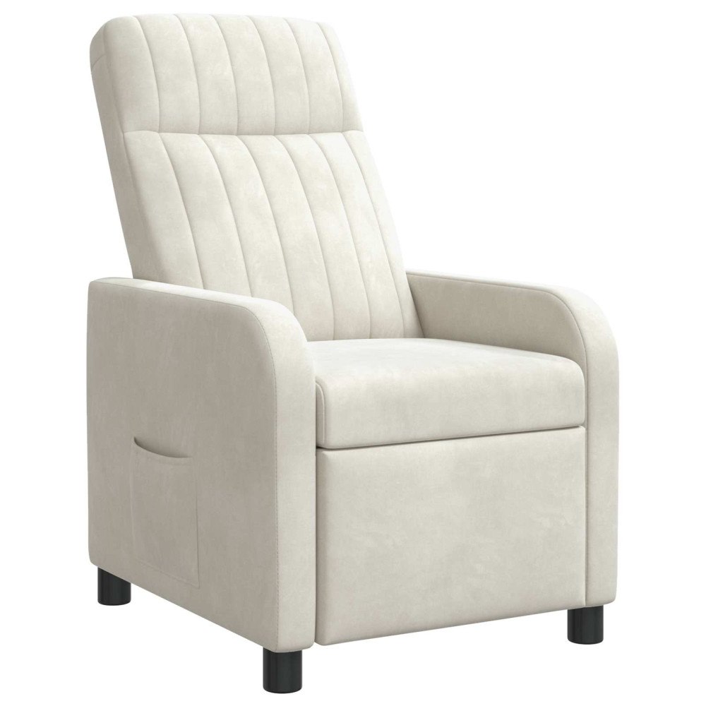 vidaXL Recliner Gräddvit Sammet (V)
