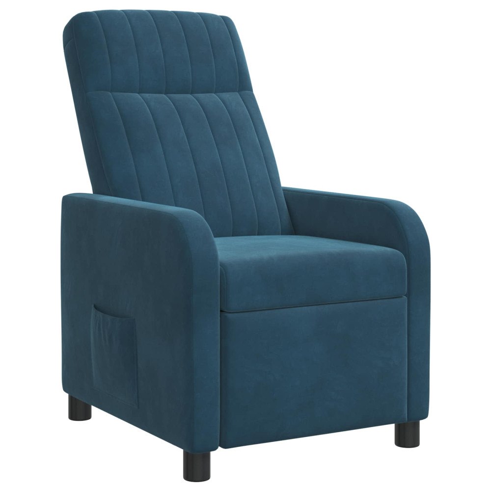 vidaXL Recliner Blå Sammet (V)