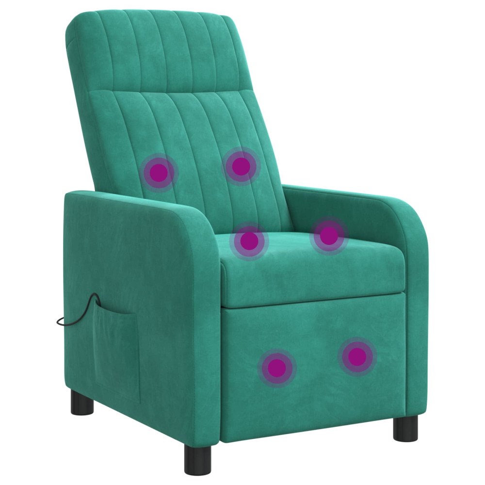 vidaXL Massagefåtölj Turkos Sammet (V)