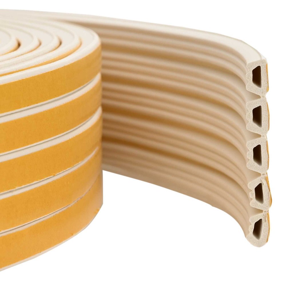 vidaXL Självhäftande fönsterförsegling Vit 10 x 6 mm 100 m EPDM-skum