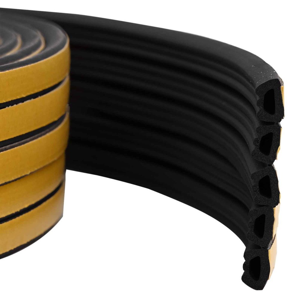 vidaXL Självhäftande fönsterförsegling Svart 10 x 6 mm 25 m EPDM-skum