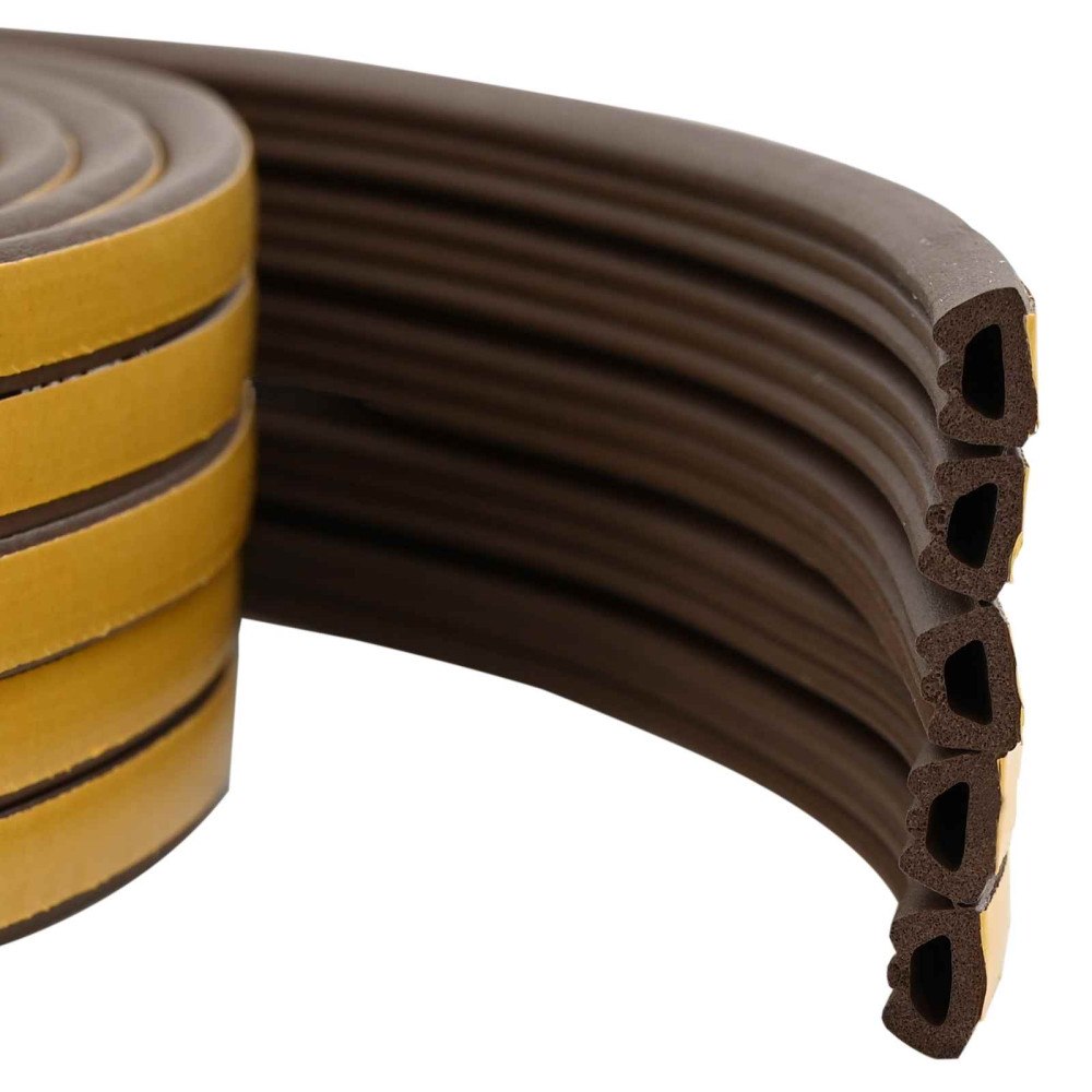 vidaXL Självhäftande fönsterförsegling Brun 10 x 6 mm 100 m EPDM-skum