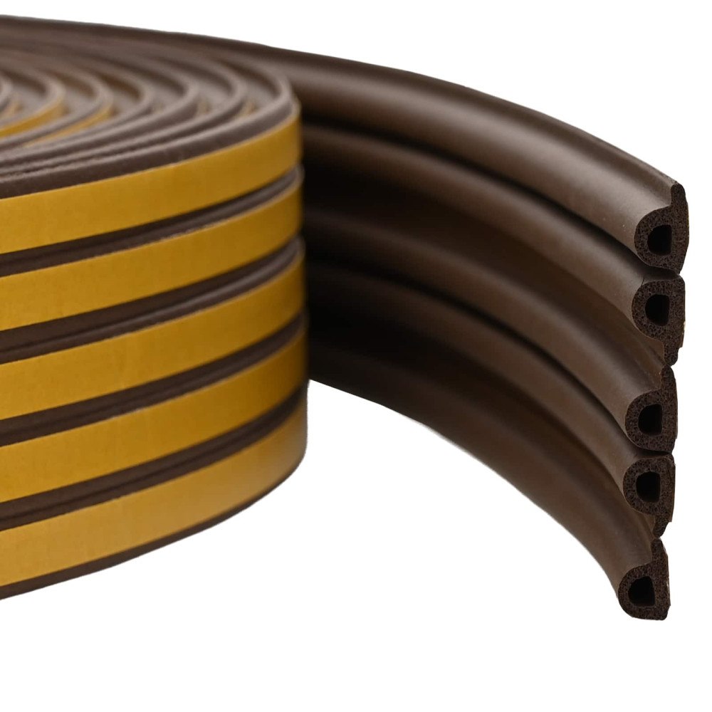 vidaXL Självhäftande fönsterförsegling Brun 9 x 6 mm 50 m EPDM-skum