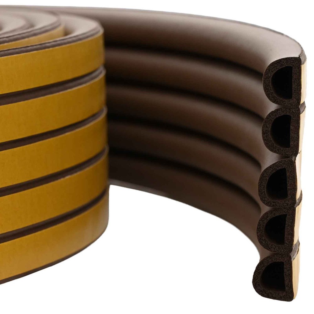 vidaXL Självhäftande fönsterförsegling Brun 9 x 8 mm 100 m EPDM-skum