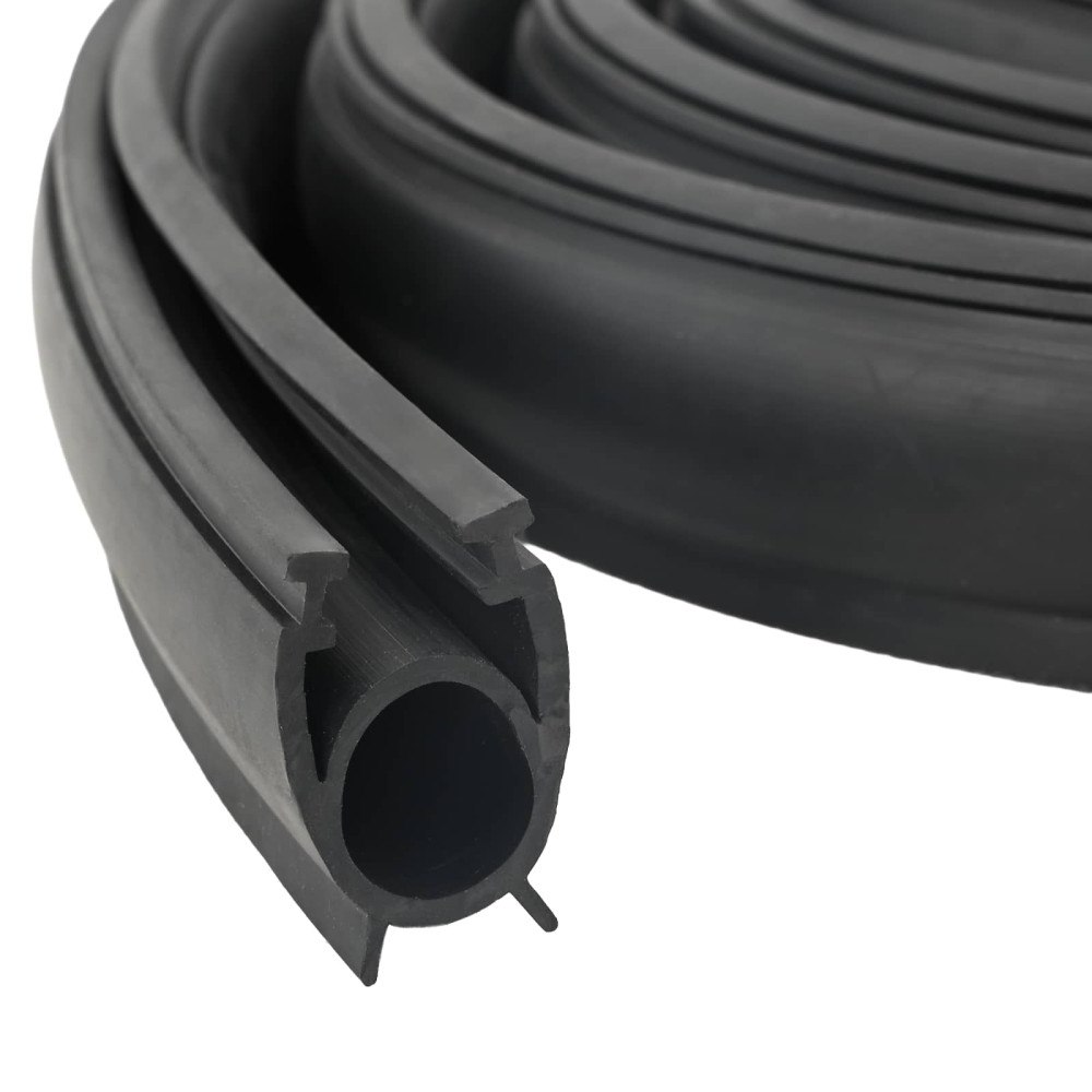 vidaXL Garageporttätning Svart 41 x 33 mm 3,5 m PVC
