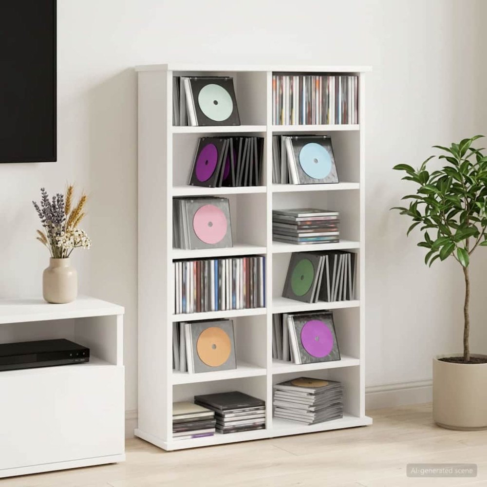 vidaXL CD Skåp Vit 60 x 17 x 92 cm Konstruerat trä