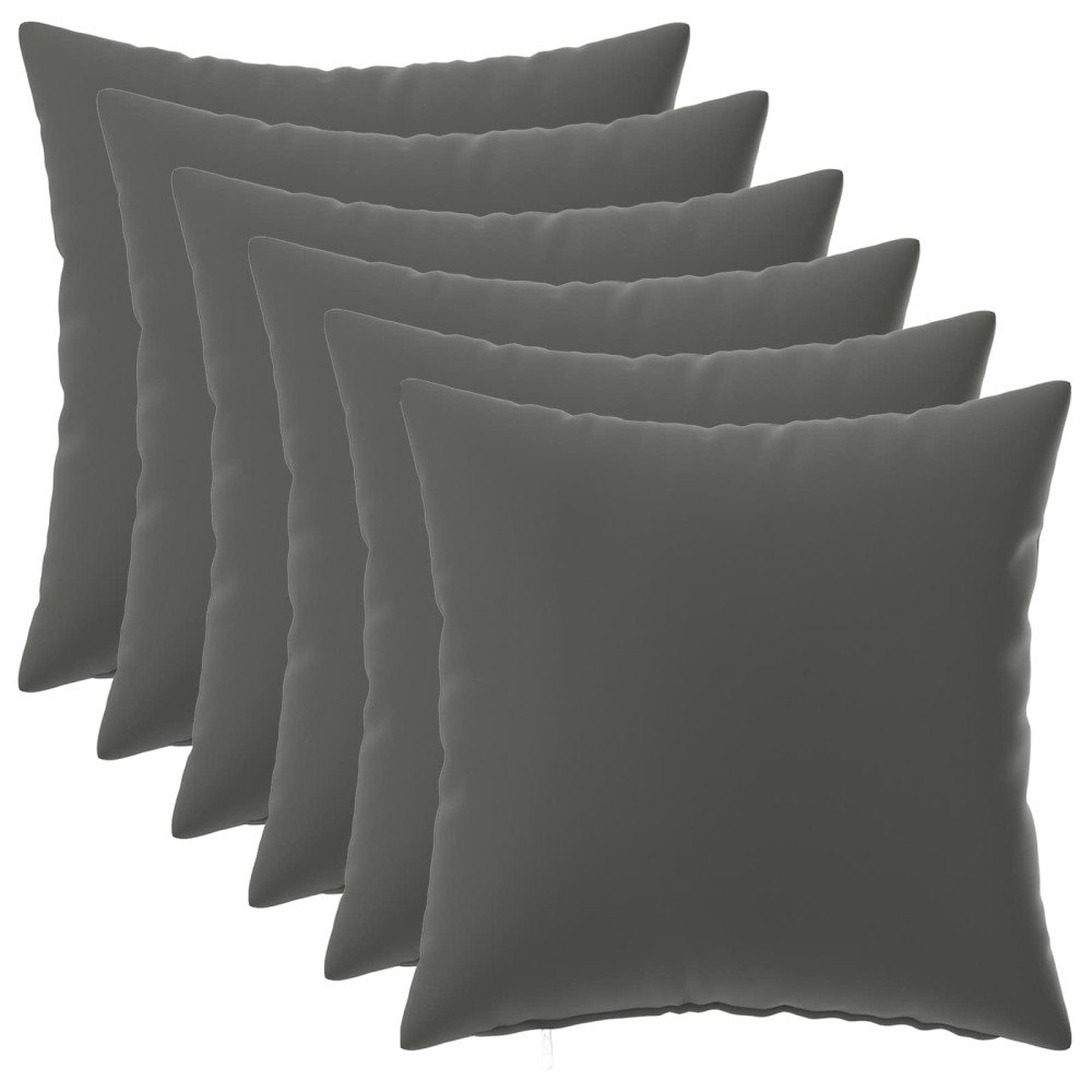 vidaXL Kuddöverdrag 6 st HEERLEN Antracit 35 x 35 cm Polyester