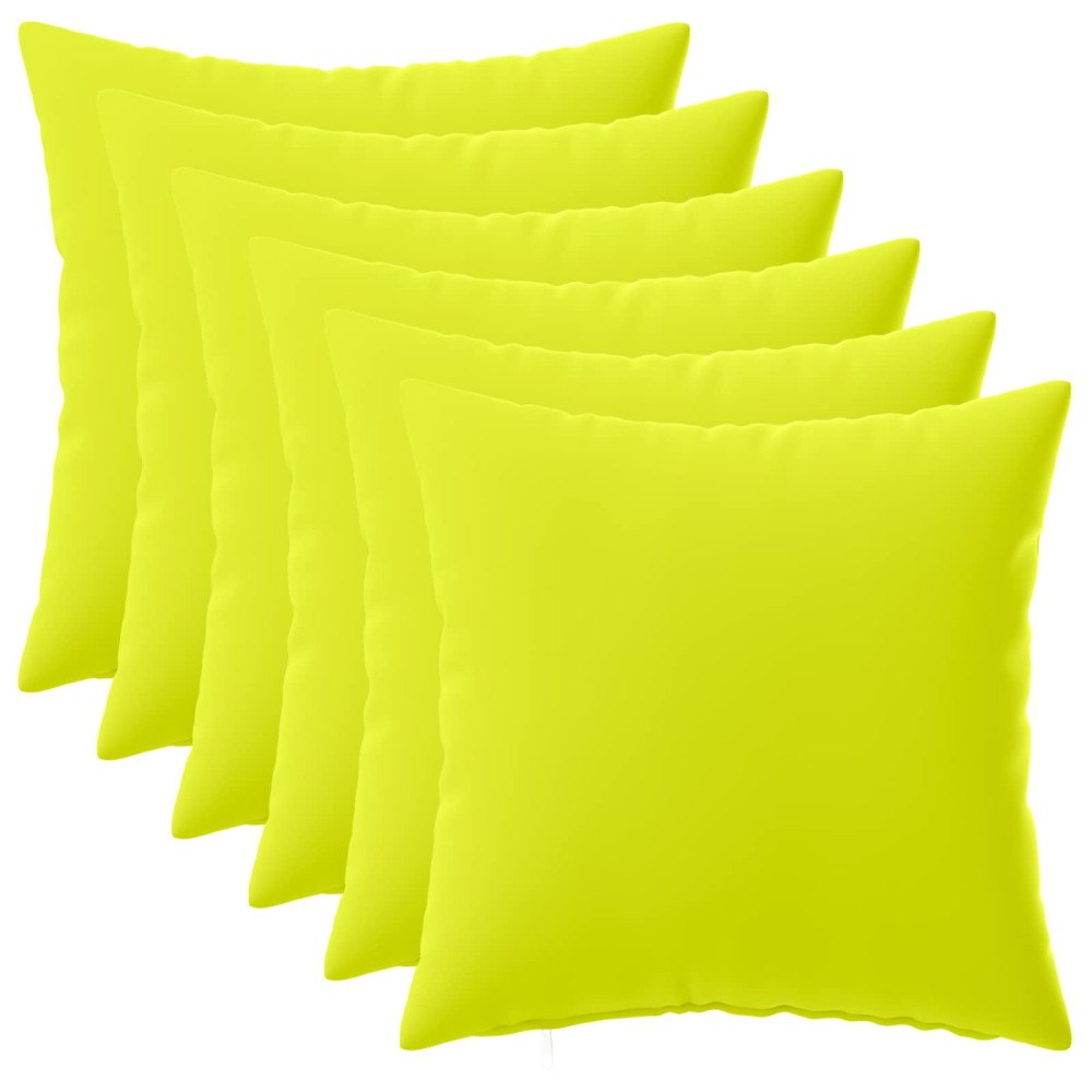 vidaXL Kuddöverdrag 6 st HEERLEN Klart grön. 35 x 35 cm Polyester