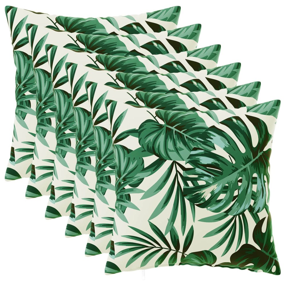 vidaXL Kuddöverdrag 6 st HEERLEN Bladmönster 35 x 35 cm Polyester