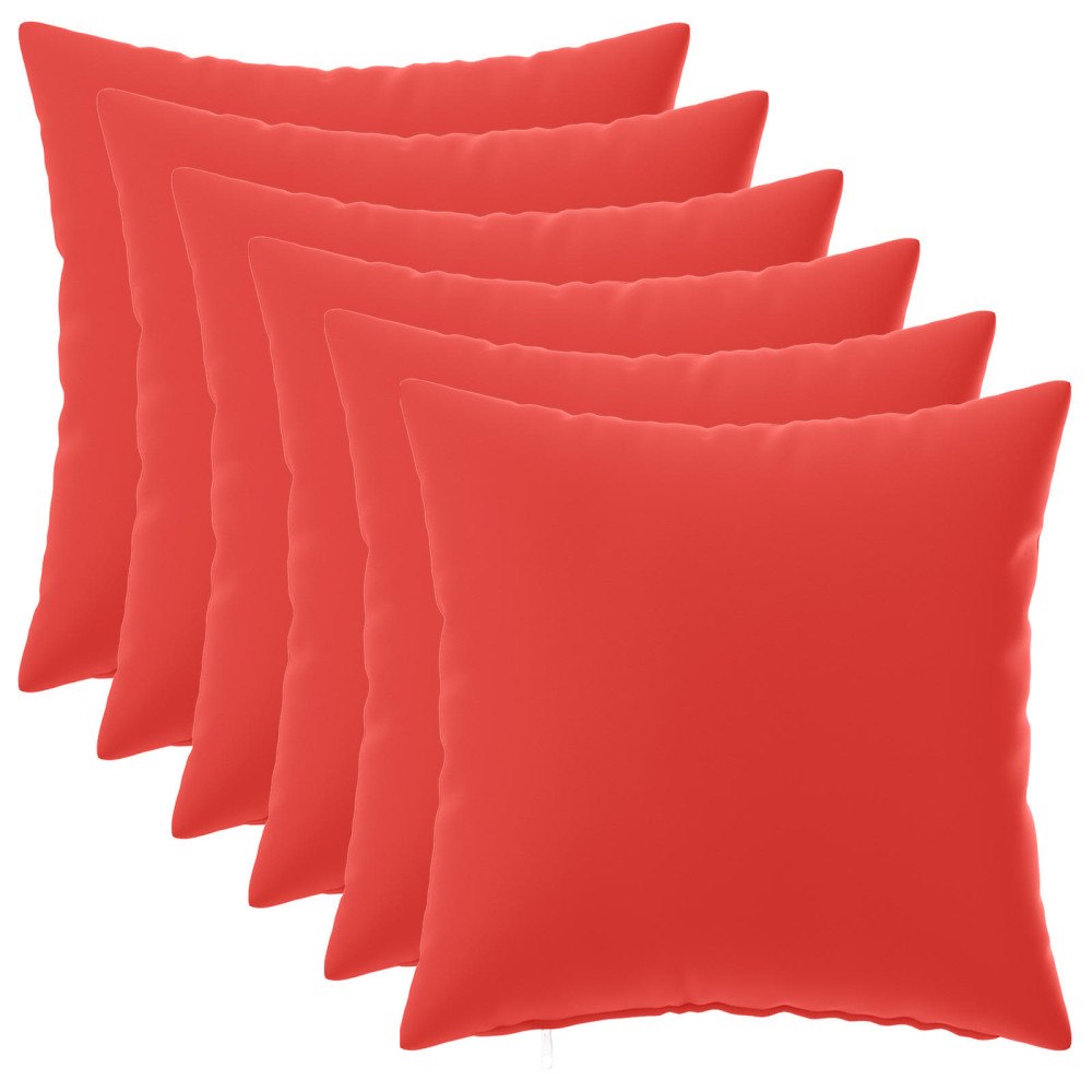 vidaXL Kuddöverdrag 6 st HEERLEN Röd 35 x 35 cm Polyester