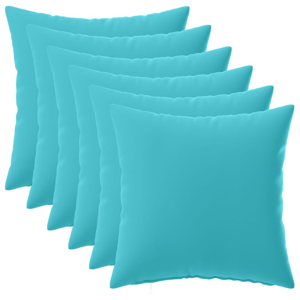 vidaXL Kuddöverdrag 6 st HEERLEN Turkos 35 x 35 cm Polyester