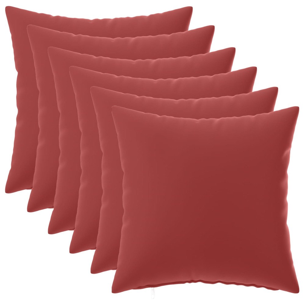 vidaXL Kuddöverdrag 6 st HEERLEN Vinröd 35 x 35 cm Polyester