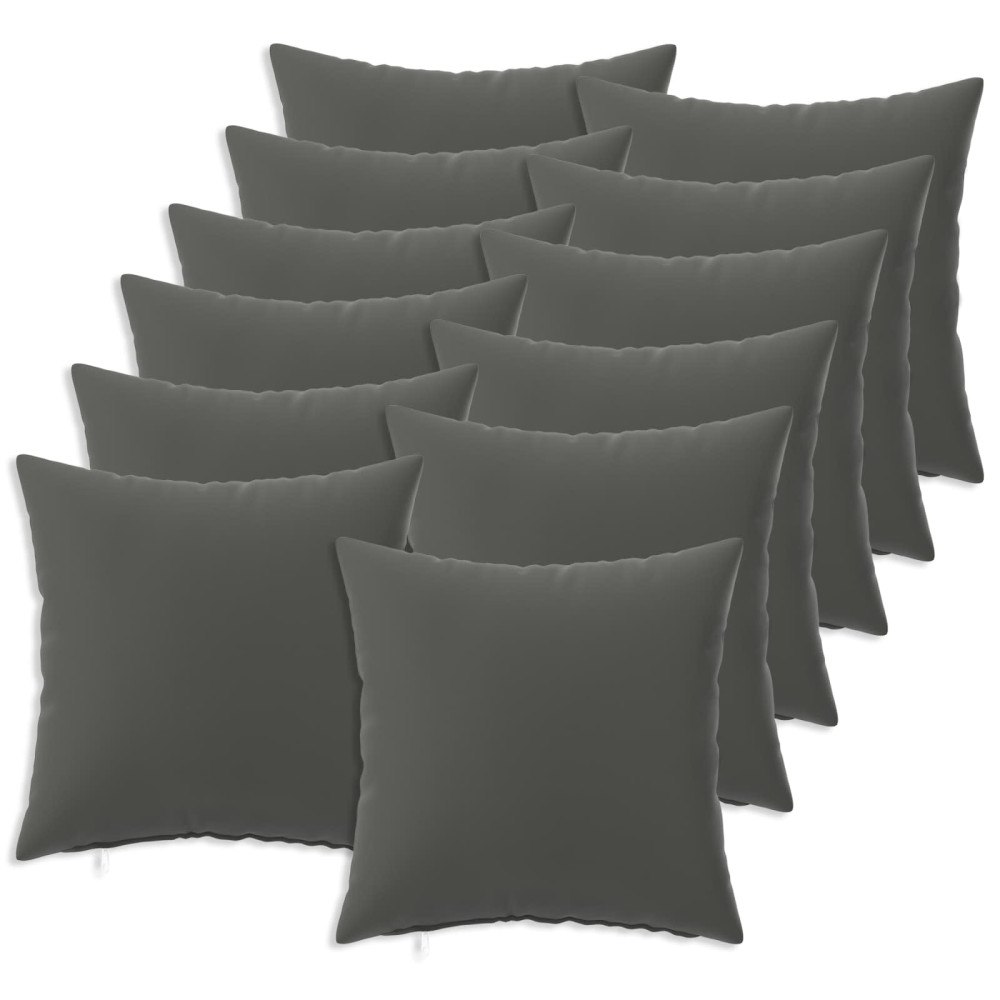 vidaXL Kuddöverdrag 12 st HEERLEN Antracit 40 x 40 cm Polyester