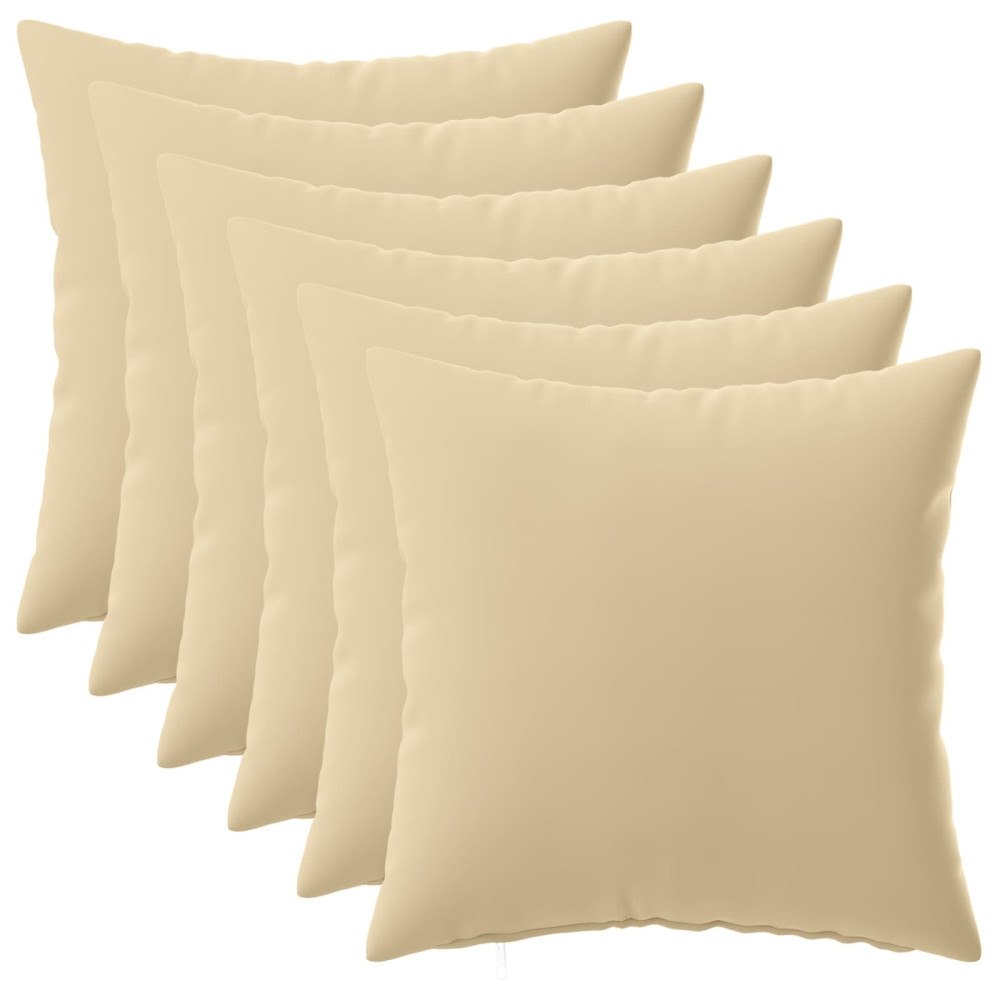 vidaXL Kuddöverdrag 6 st HEERLEN Beige 40 x 40 cm Polyester