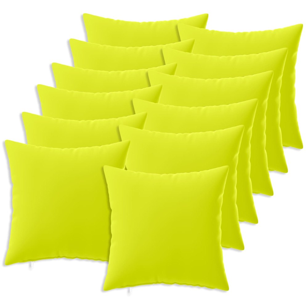 vidaXL Kuddöverdrag 12 st HEERLEN Klart grön. 40 x 40 cm Polyester
