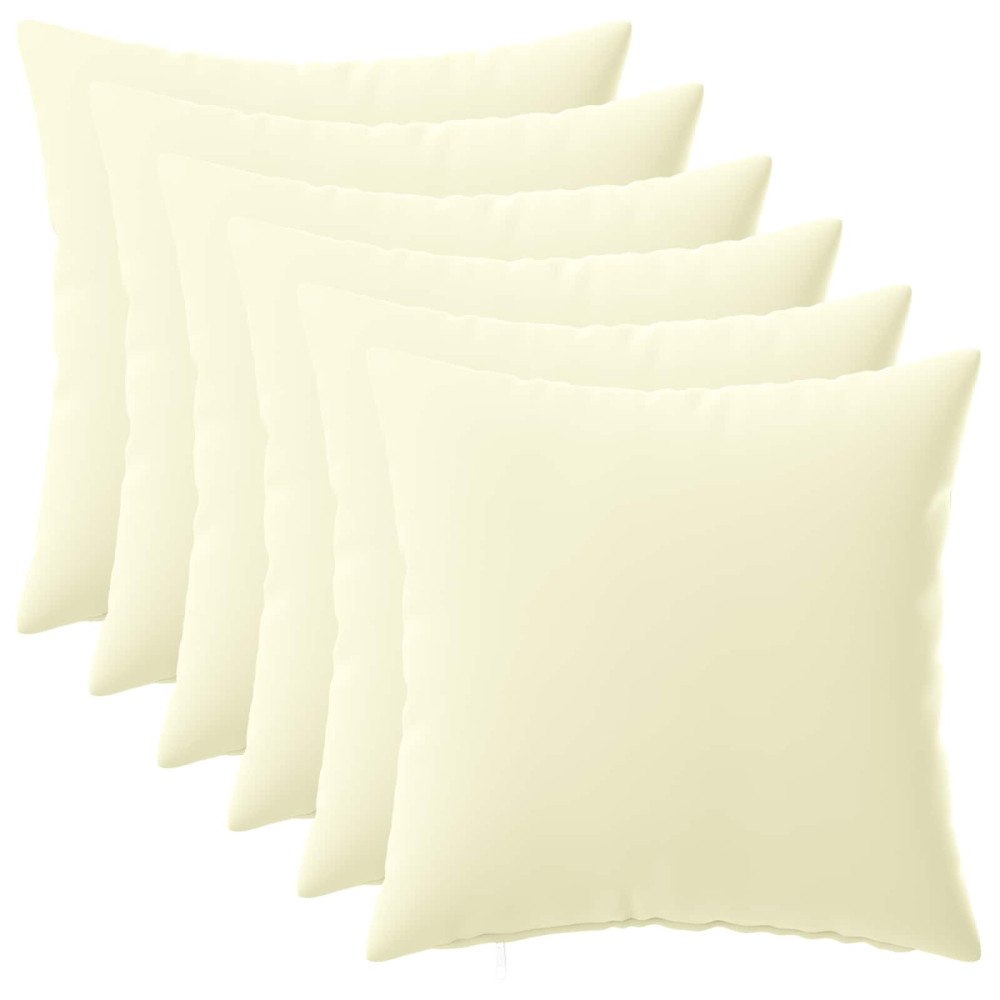 vidaXL Kuddöverdrag 6 st HEERLEN Gräddvit 40 x 40 cm Polyester
