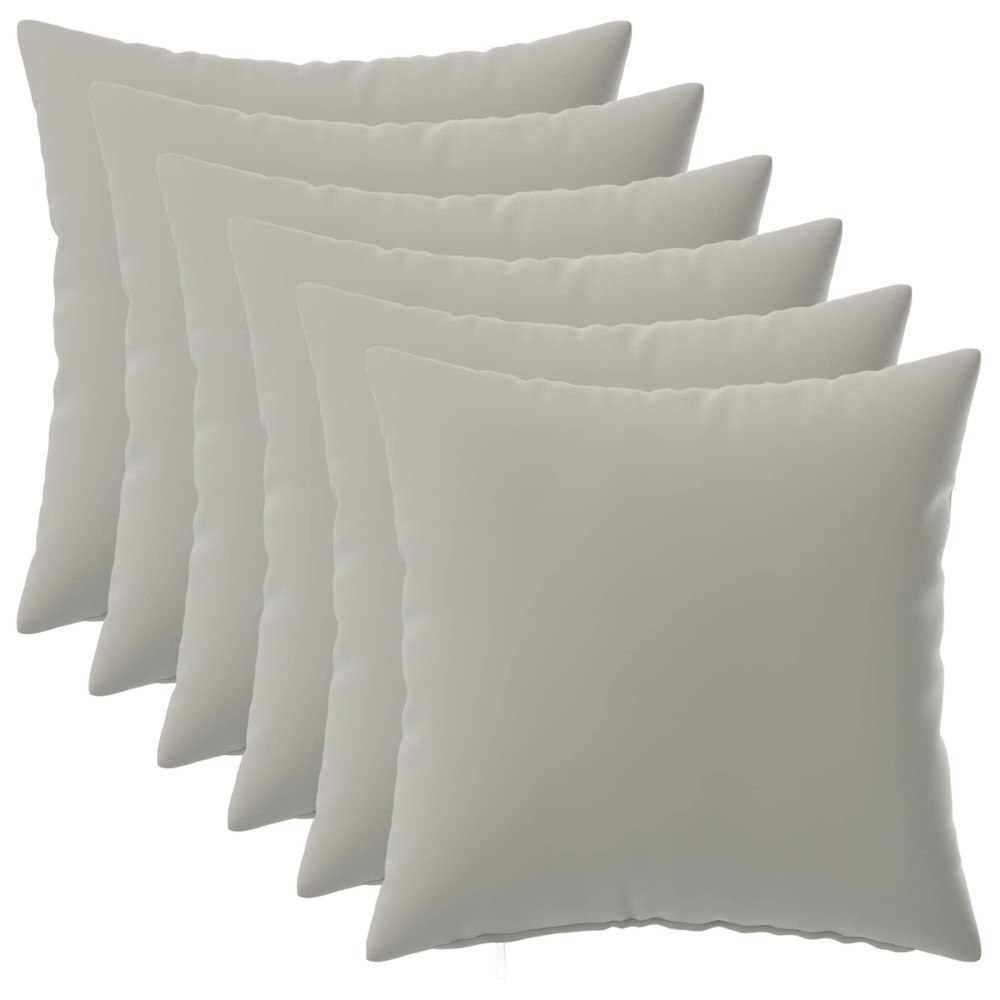 vidaXL Kuddöverdrag 6 st HEERLEN Grå 40 x 40 cm Polyester