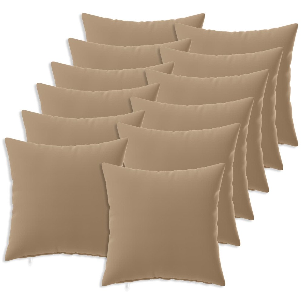 vidaXL Kuddöverdrag 12 st HEERLEN Taupe 40 x 40 cm Polyester