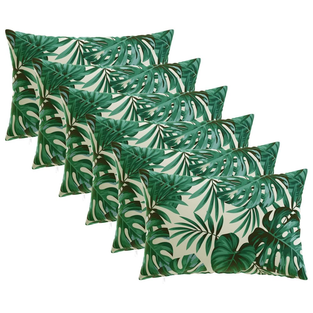 vidaXL Kuddöverdrag 6 st HEERLEN Bladmönster 40 x 60 cm Polyester