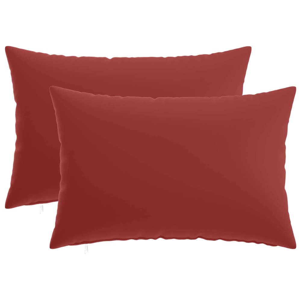 vidaXL Kuddöverdrag 2 st HEERLEN Vinröd 40 x 60 cm Polyester