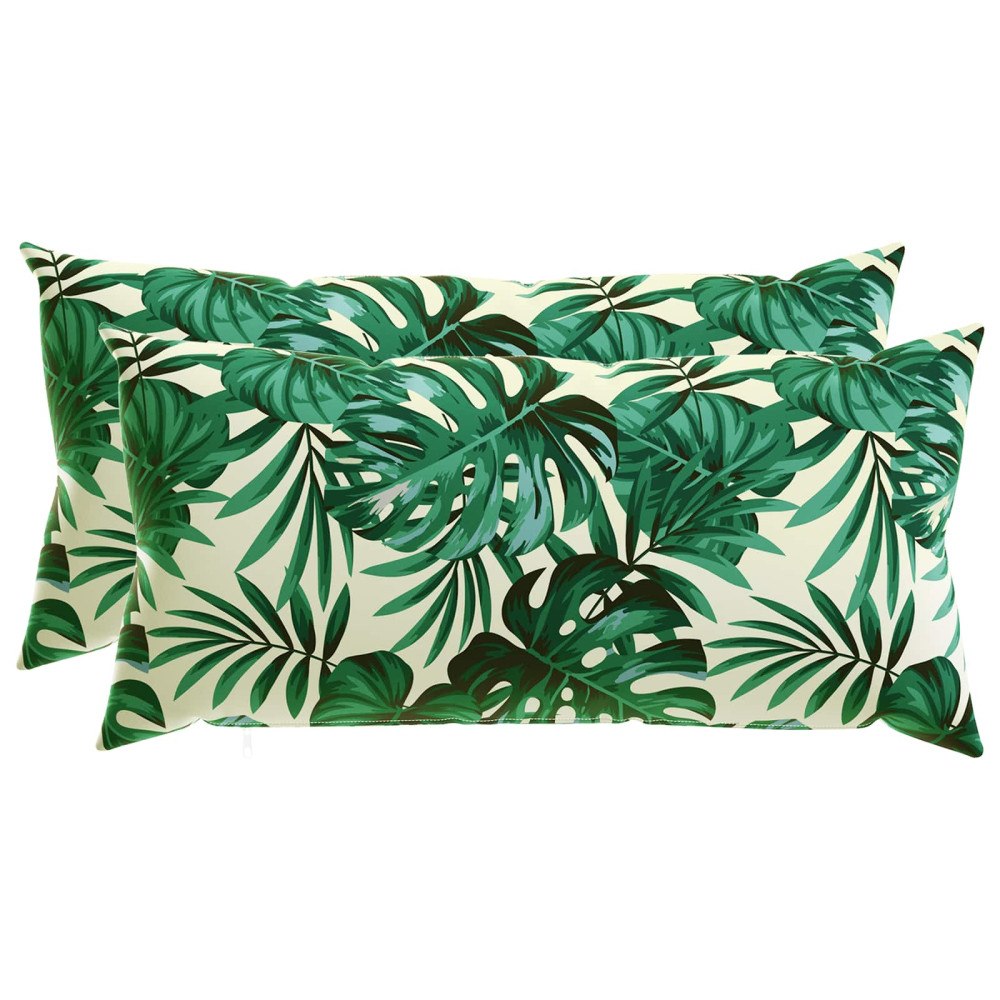 vidaXL Kuddöverdrag 2 st HEERLEN Bladmönster 40 x 70 cm Polyester