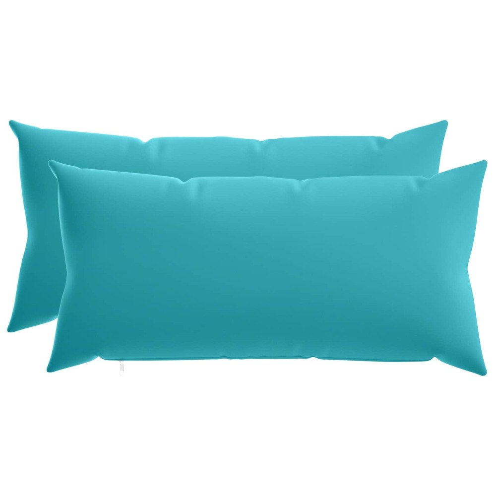vidaXL Kuddöverdrag 2 st HEERLEN Turkos 40 x 70 cm Polyester