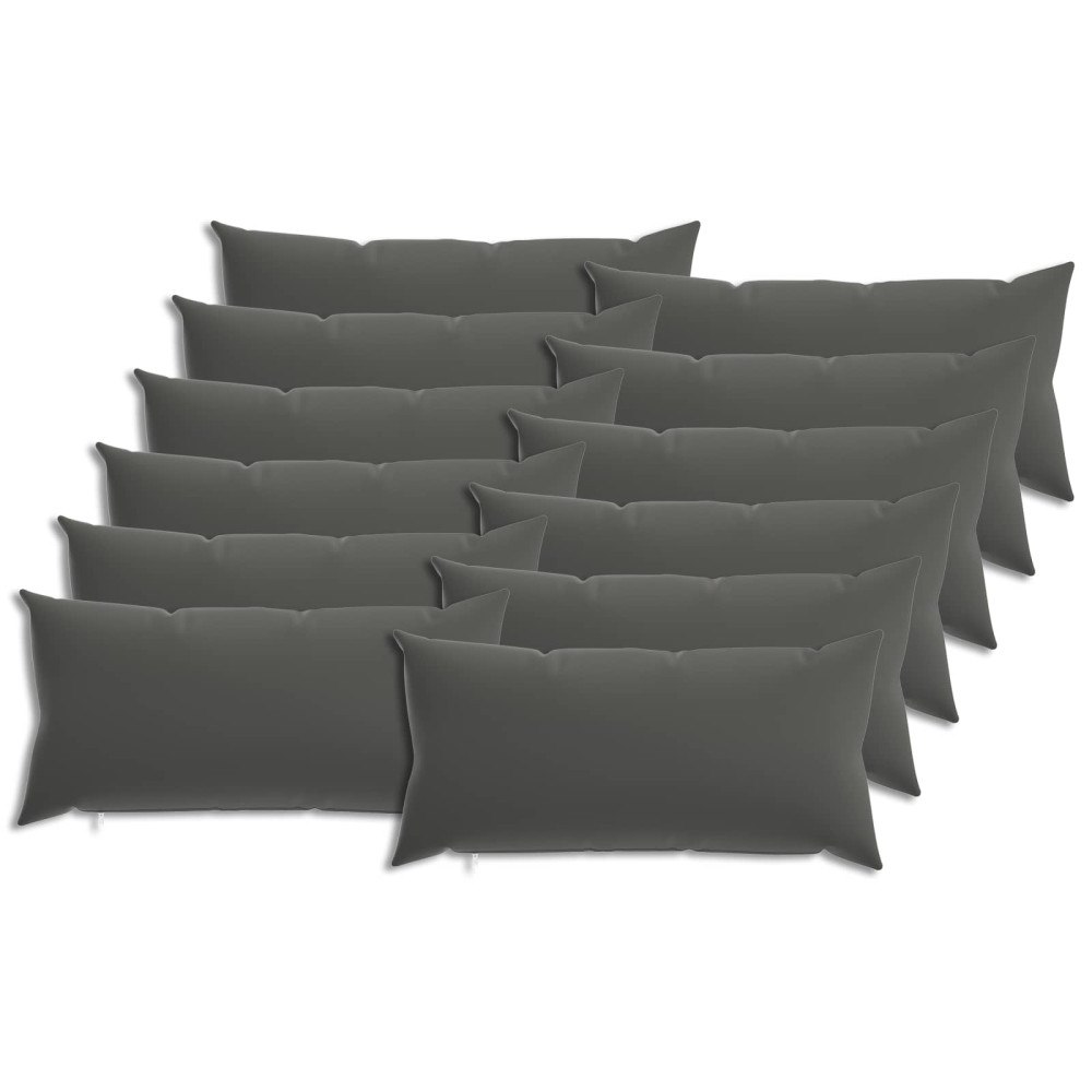 vidaXL Kuddöverdrag 12 st HEERLEN Antracit 40 x 80 cm Polyester